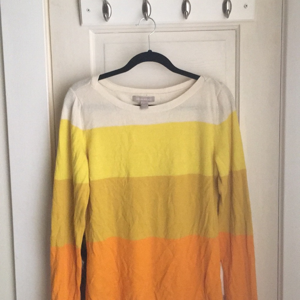 Banana Republic yellow striped wool sweater